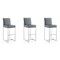 Manhattan Comfort Element 29 Faux Leather Bar Stool in Graphite and Polished Chrome, PK3 3-BS010-GP - alternate 1